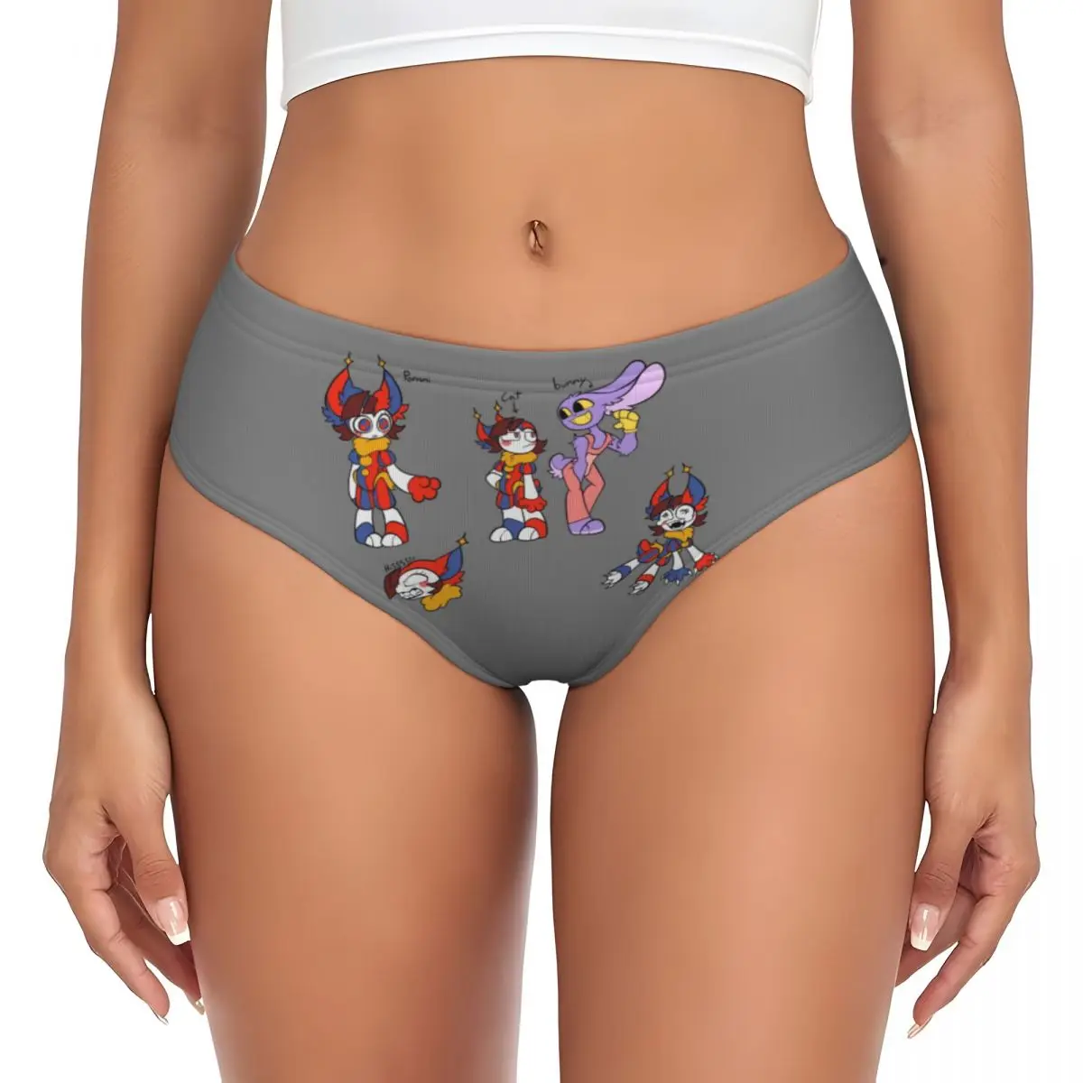 Custom Women Pomni And Jax Panties Stretch The Amazing Digital Circus Briefs Underwear