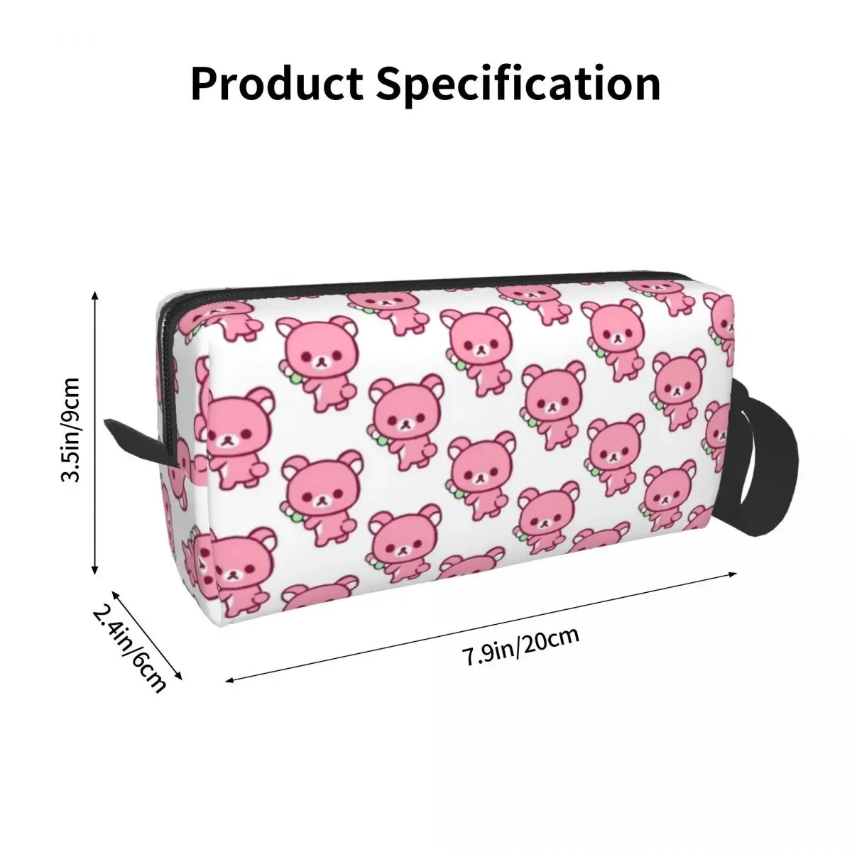 Rilakkuma Sakura Makeup Bag Cosmetic Organizer Storage Dopp Kit Toiletry Cosmetic Bag for Women Beauty Travel Pencil Case