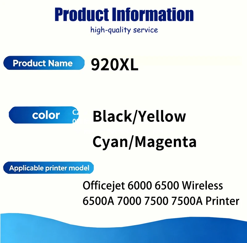 1/2/3/4/5 sets 920XL For HP920 HP920XL 920 XL Ink Cartridge Compatible for HP Officejet 6000 6500 6500A 7000 7500 7500A printers