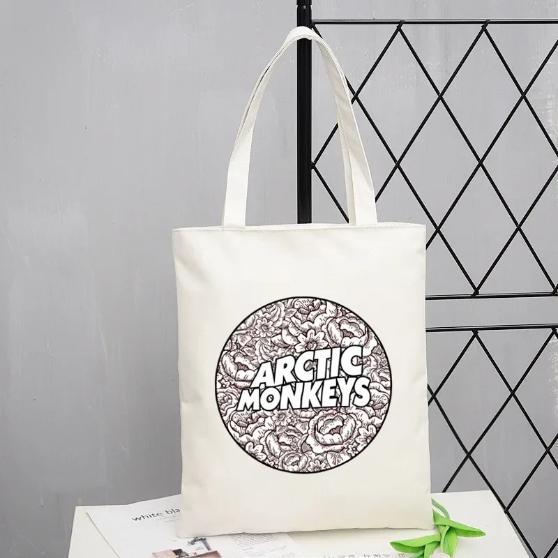 Arctic Monkeys Sound Wave Rock Band Shopping Bag Eco Canvas Shopper Bolsas De Tela Bag Shoping Reusable Sacolas