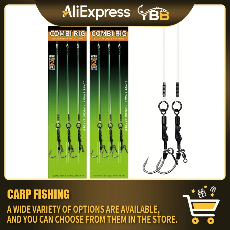 Karpfenangel-Kombi-Rig mit 100% Fluorocarbon-Vorfach und Rollwirbel für Method Feeder Angeln