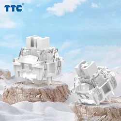 Interruptor TTC Flame Snow V2, Teclado mecánico personalizado, 5 pines, 45g, interruptores blancos lineales RGB HIFI, disparador rápido de 23mm para juegos