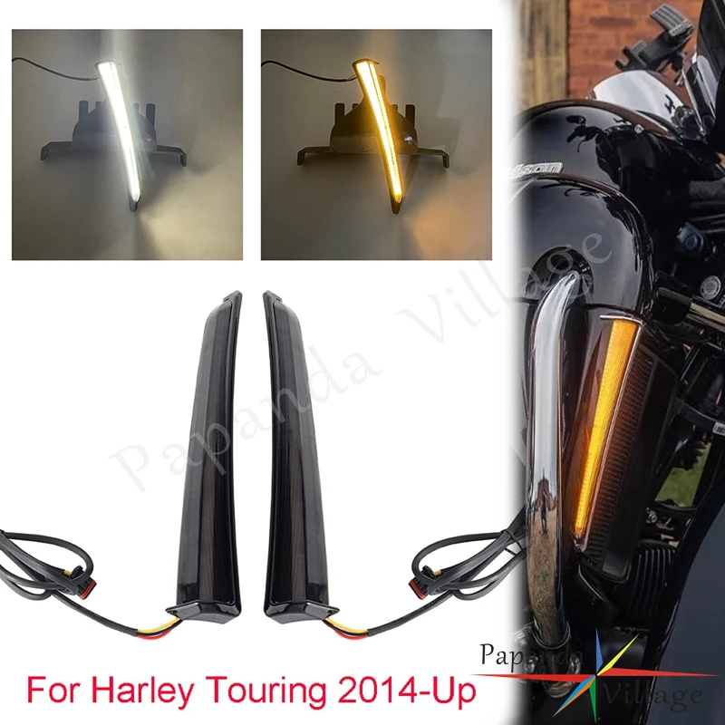 Motorcycle LED Turn Signal Lower Fairing Lights Running Lamp For Harley Touring Electra Glide FLHTK L SE FLHTCU FLTRK 2014-Up