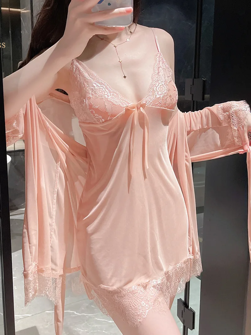 فستان كوري مثير صغير حلو برقبة على شكل v حلو 2023 بفيونكة عصرية رفيعة للفتيات ملابس حريمي شفافة شفافة فستان أنيق D8FL