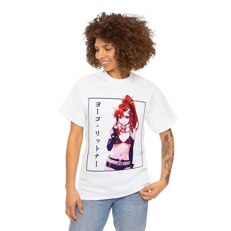 Yoko Littner Kamina Tengen Toppa Gurren Lagann Anime Aesthetic Japanese Manga Unisex Heavy Cotton Tee