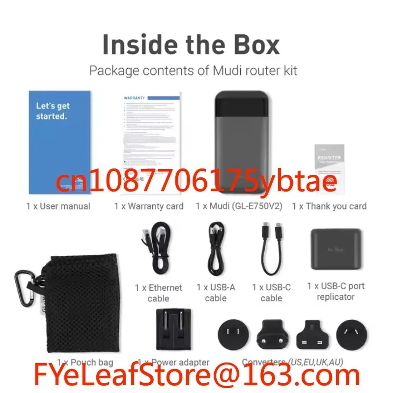 OpenWrt تشفير DNS المثبت مسبقًا ثنائي النطاق WiFi VPN Client 4G LTE Module جهاز توجيه ذكي محمول