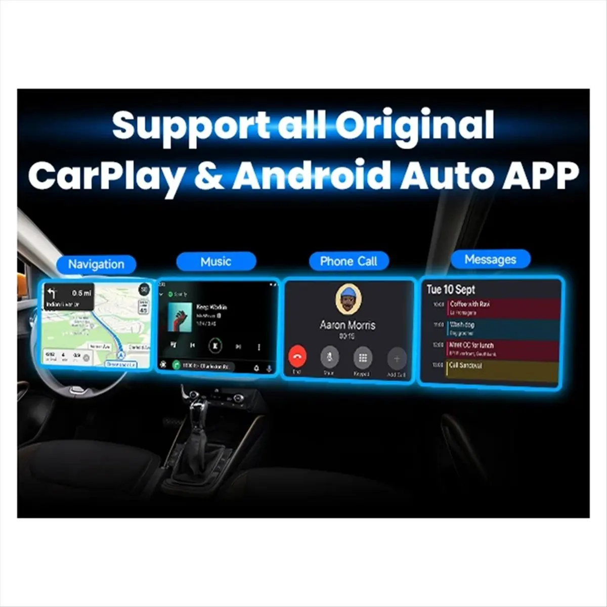 A267Z 2-in-1 Wired to Wireless CarPlay Adapter Plug&Plug Auto Connect Converts for Wired Cars Compatible for & Android Reliable