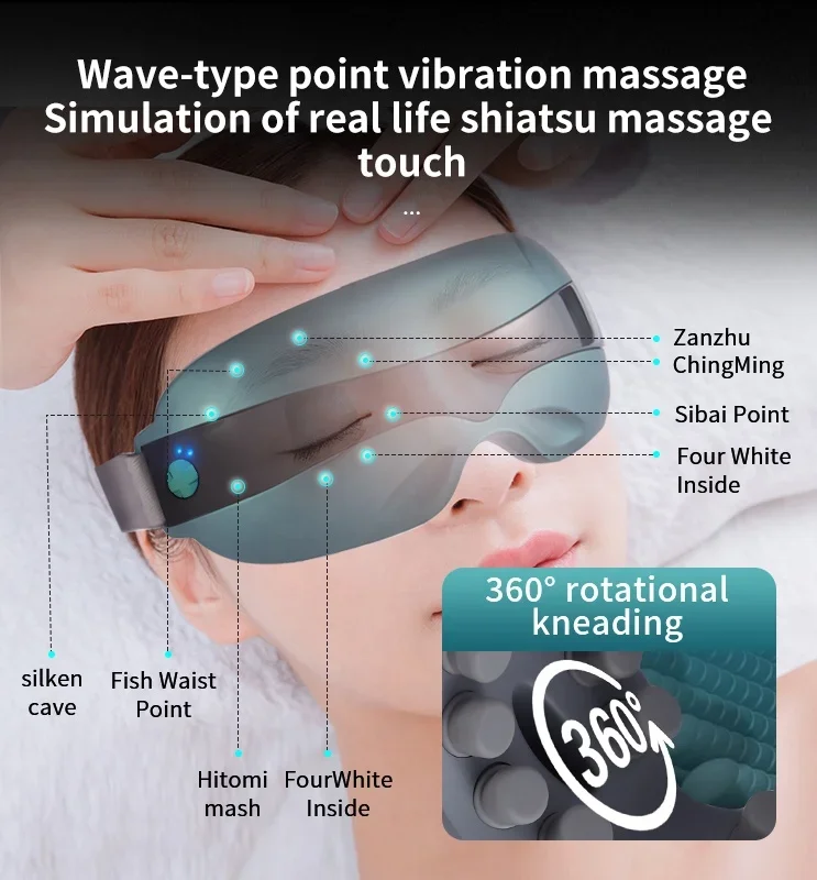 Air Compression Head Massager, Pressão Vibração, Calor com música relaxante