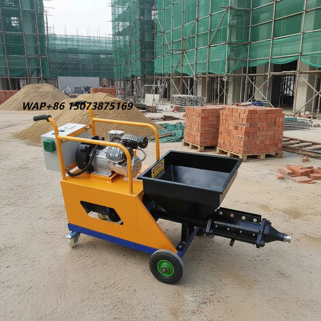 Cement Mortar Spraying Machine External Wall Sandblasting Machine Mini Plastering Machine Fast Spraying Uniform Slurry Output