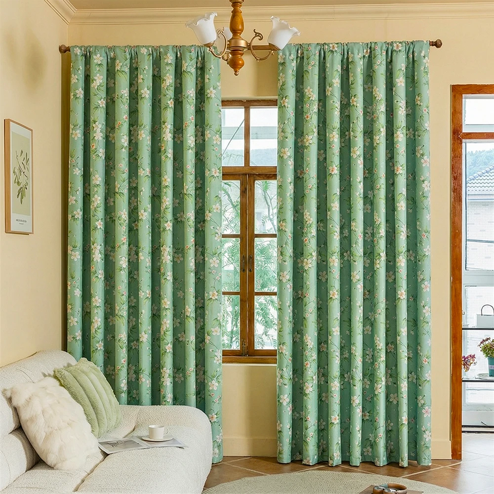Blackout Curtain Nursery - 1 Piece, Romantic Pastoral Floral Print