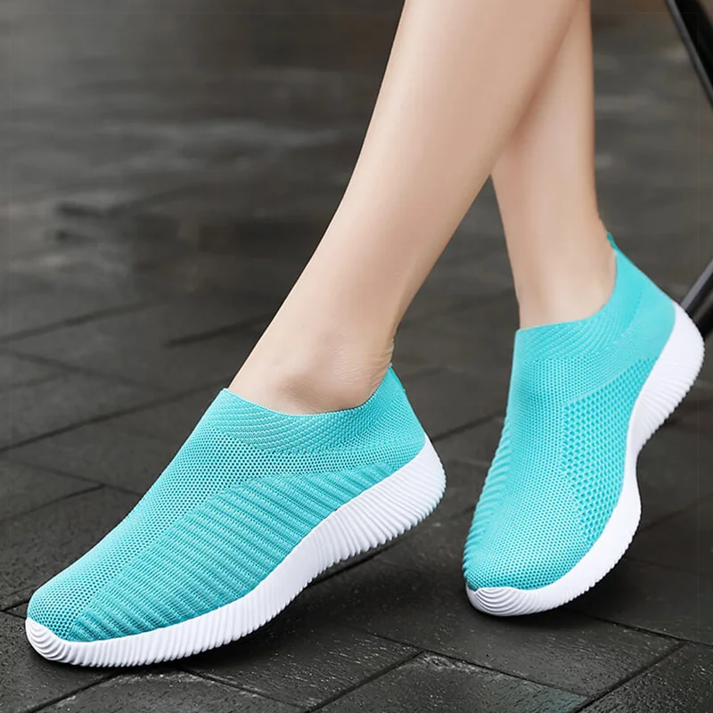 Women Sneakers Slip On Sock Shoes Women Flat Casual Sneaker Women's Sports Shoes Breather Vulcanize Shoes For Women Zapatillas  image 4
