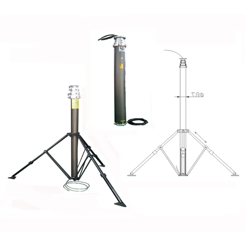 

Portable telescoping LED light tripod