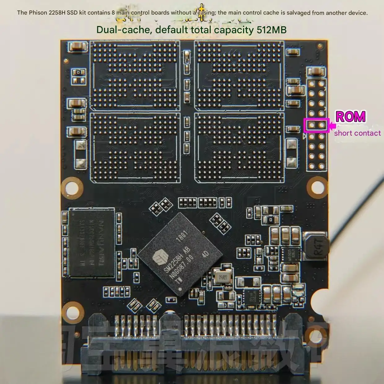 Silicon Motion SM2258H 8-die Flash SSD Kit DIY Dual-Cache Controller Board
