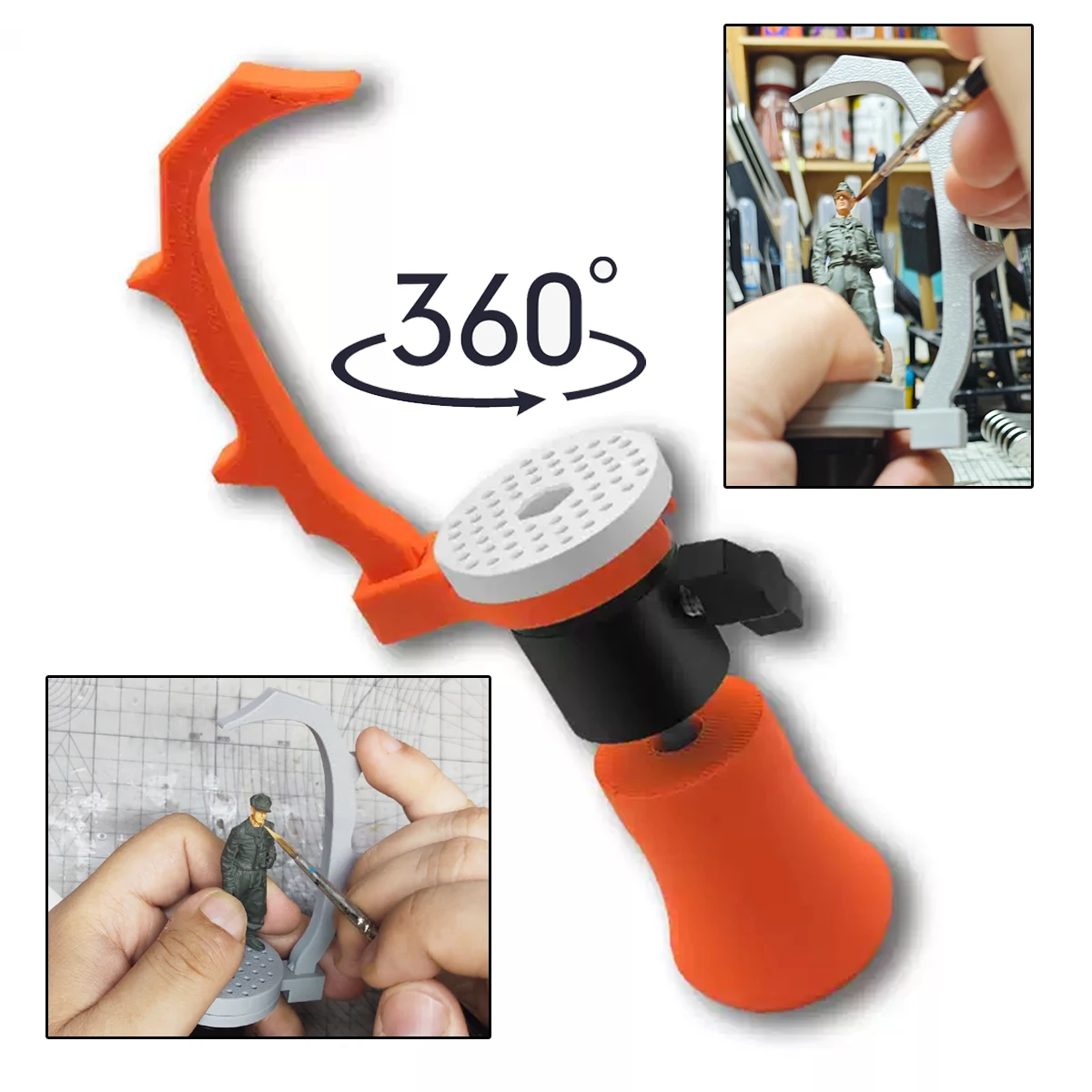 Scale Model Miniature Painting Tools Figure Painting Grip Holder Clip Stand Building Berth Jig 360° Swivel Rotatable All Scales