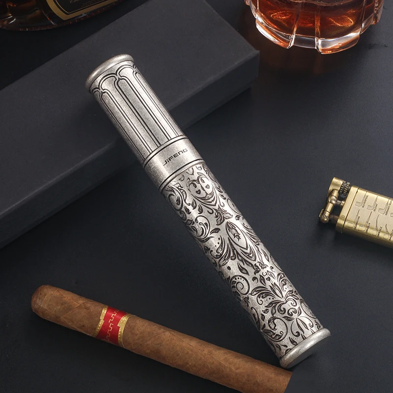 

JF-028 Cigar Case Classic metal Travel Cigar Tube Humidor Holder 30*187mm Cigar case