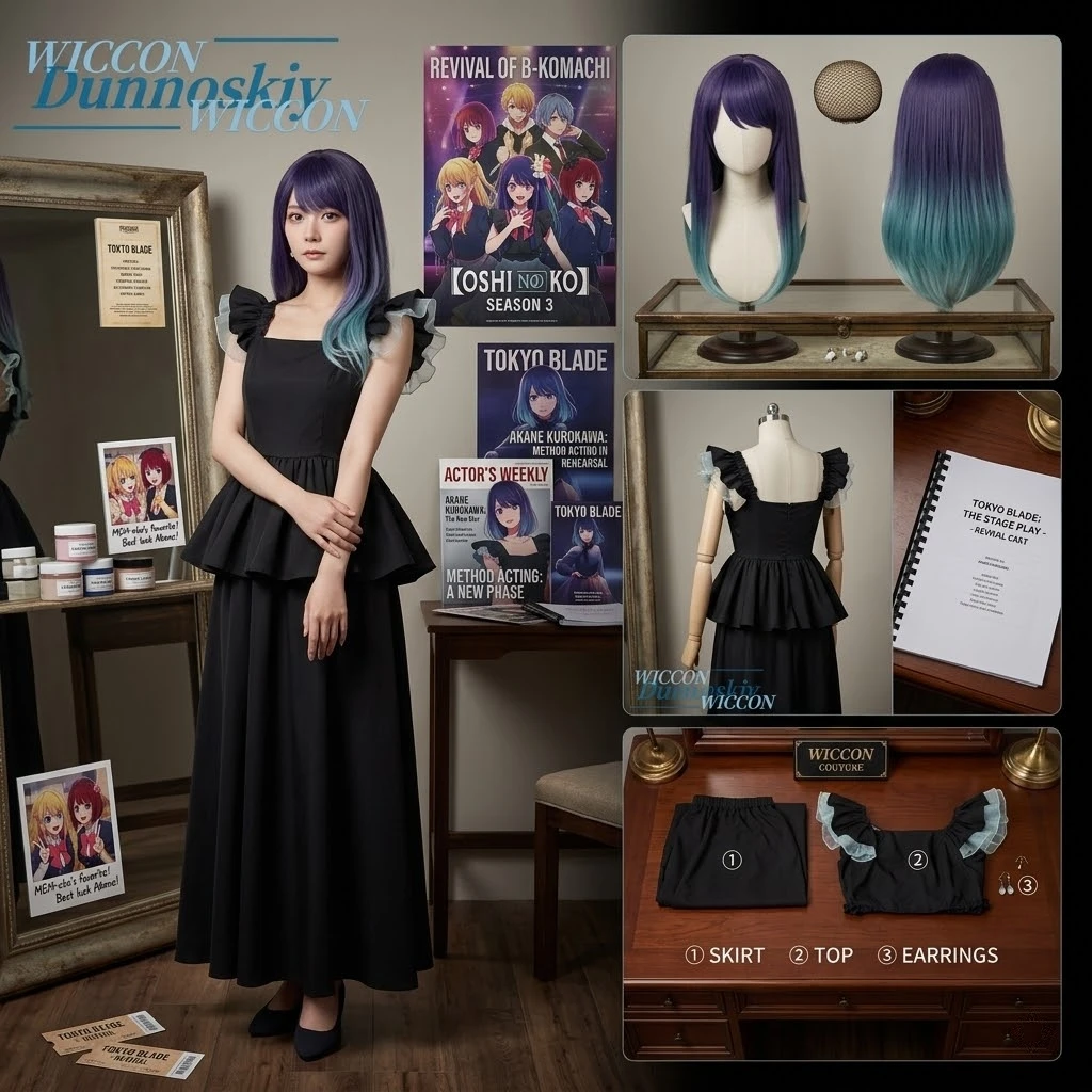

Anime Game Party Carnival Cosplay Costume Akane Kurokawa Cosplay Costumes Sets Long Wig Accessories Skirt Outfit