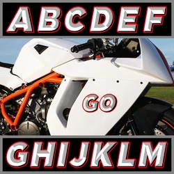 A To Z 26 Letters DIY Racing Driver Text Motorcycle Stickers For Moto Fuel Tank Body Helmet Windshield Fairing Accessories Decal