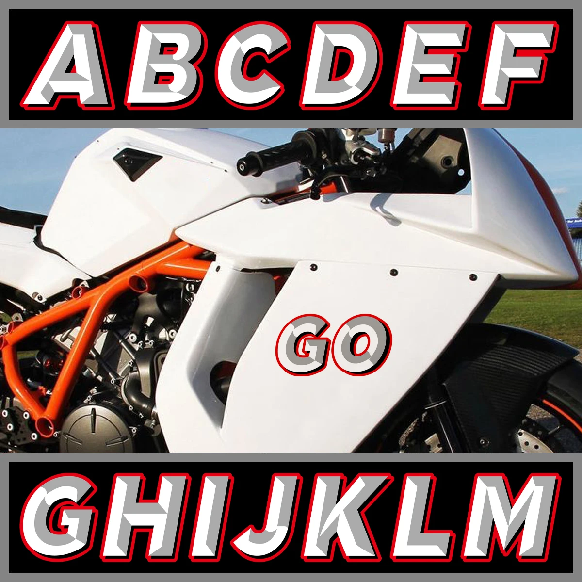 A To Z 26 Letters DIY Racing Driver Text Motorcycle Stickers For Moto Fuel Tank Body Helmet Windshield Fairing Accessories Decal