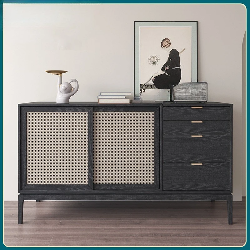 ตู้ข้างเตียงแบบมีลิ้นชักหวายสไตล์โมเดิร์นเรียบหรูสำหรับโรงแรม บีแอนด์บี ร้านอาหาร ห้องตัวอย่าง