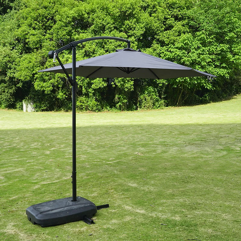 

Modern Outdoor Garden Cantilever Solar Umbrella Parasol Furniture With LED Lights Waterproof Patio Design For Outdoor Living