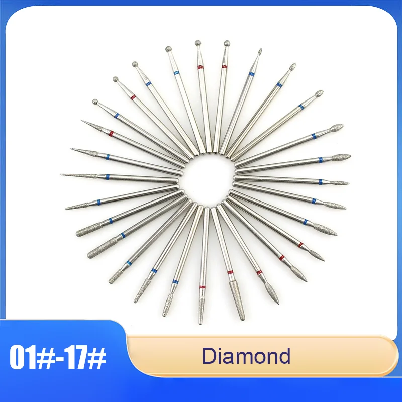 

2pcs Nail Drill Bits Diamond Sand Grinding Head For Manicure Electric Nail Drill Bits Accessory Take Off Gel Tools 01# 02# -17#