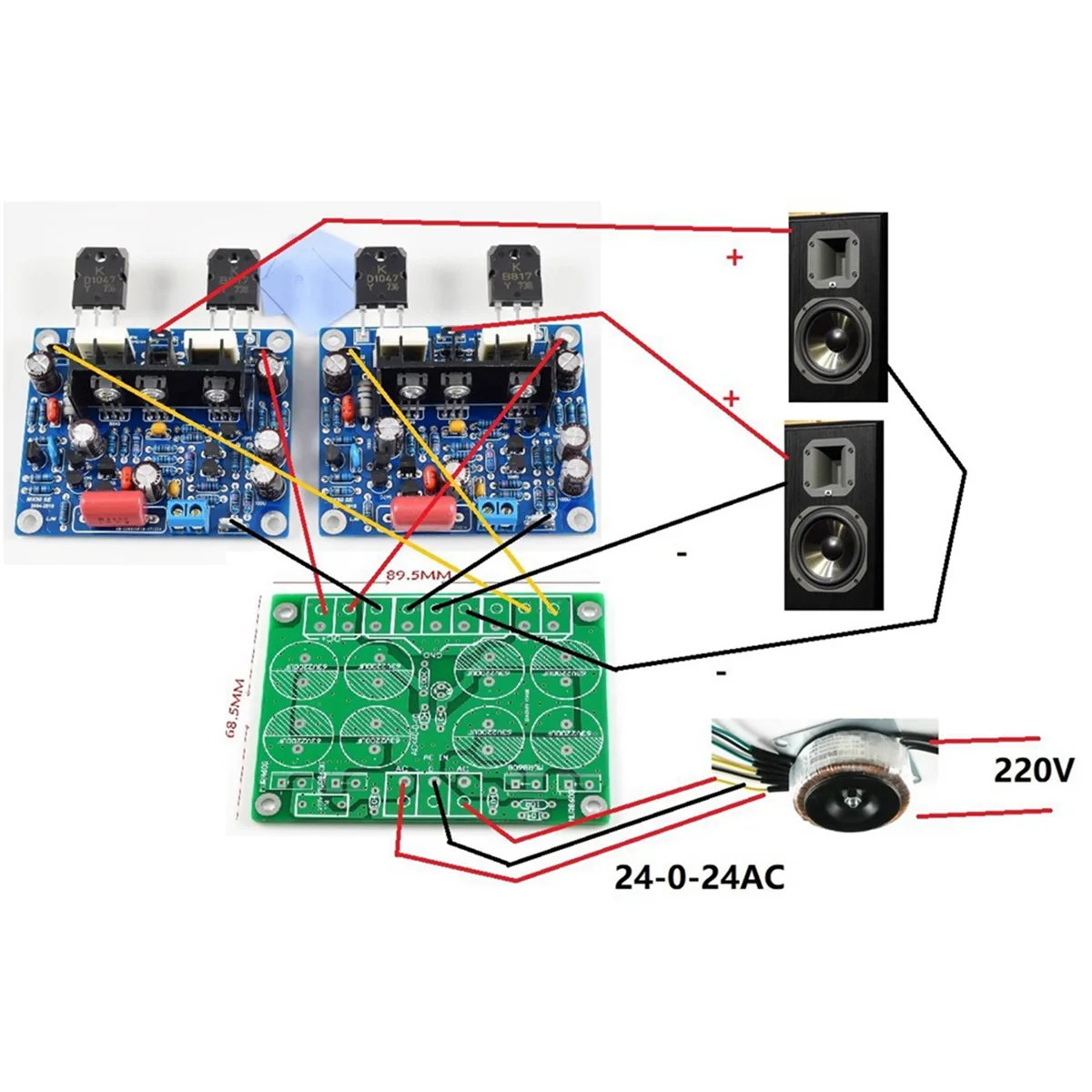 High-Power Audio Amplifier Board MX50 SE Amplifier Board Multi-Function Dual-Channel Two Boards Amplifier Module Parts