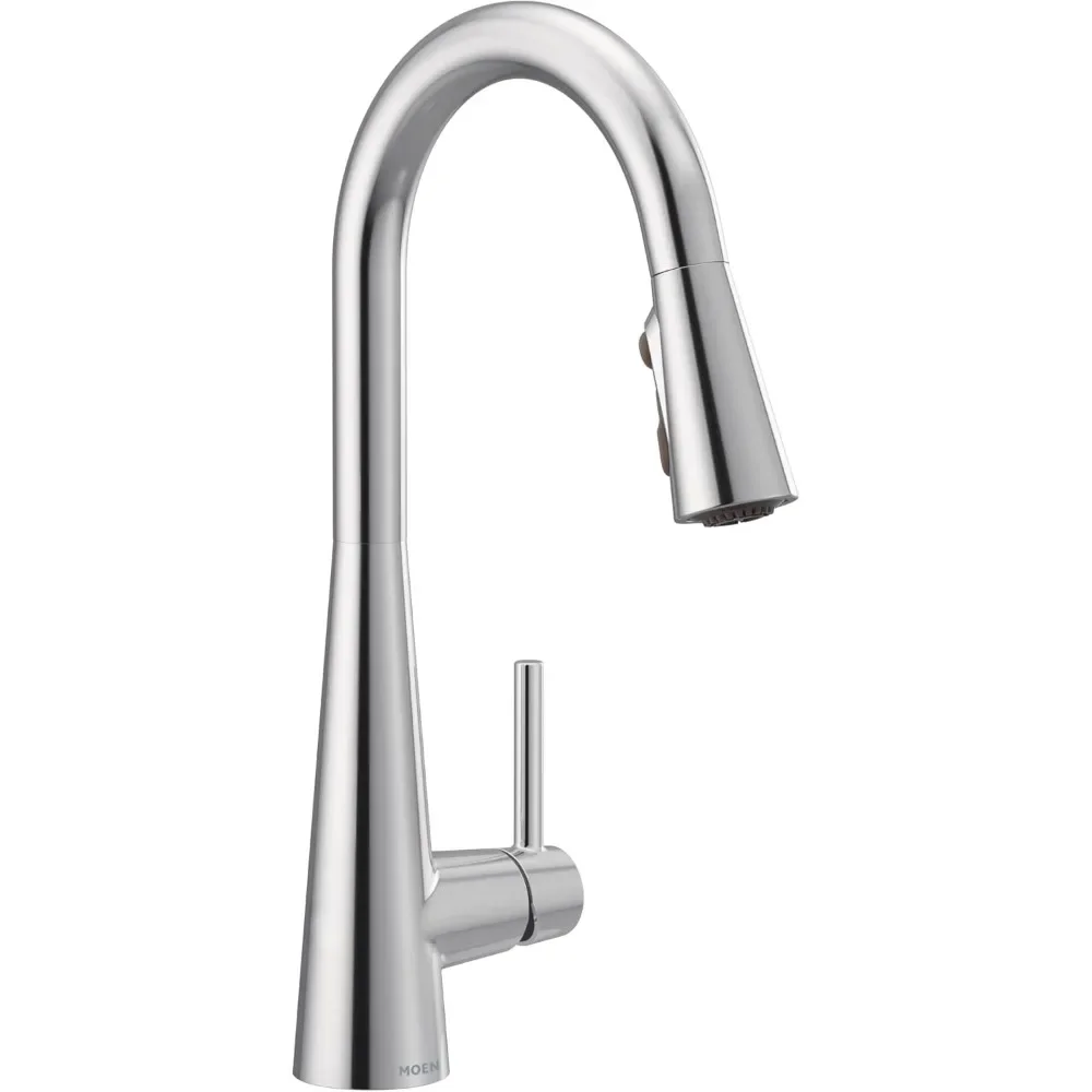 

Chrome One-Handle High Arc Pulldown Kitchen Faucet with Power Boost and Pull Down Sprayer