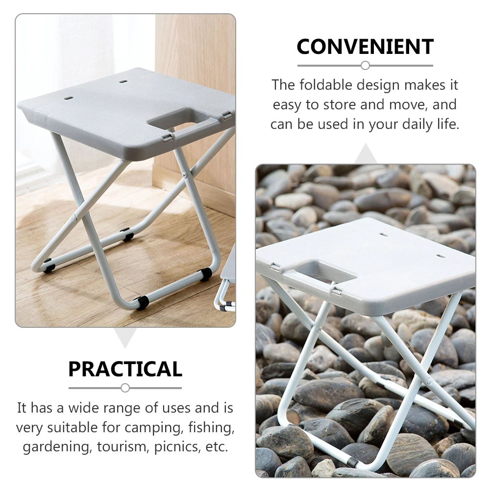 

Foldable Stool PP Iron Camping Stool Lightweight Camping Fishing Garden Balcony Plastic Anti Skid Outdoor Furniture