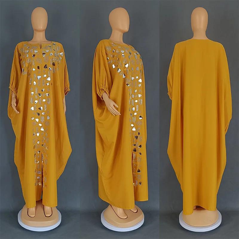 

Абая для женщин Дубай с блестками Африканское мусульманское платье макси Кафтан Марокканские вечерние платья Boubou Robe Djellaba Femme Dashiki