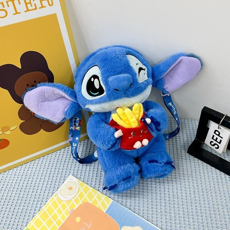 Disney 2025 New Cute Stitch Doll Backpack Crossbody Bag Soft Cute Cartoon Plush Birthday Holiday Christmas Best Gift