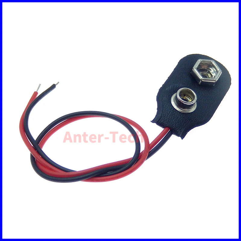 5-10pcs 9v Battery Connector 9V Battery Snap Connector Clip Lead Wires Holder Wire Length 15CM