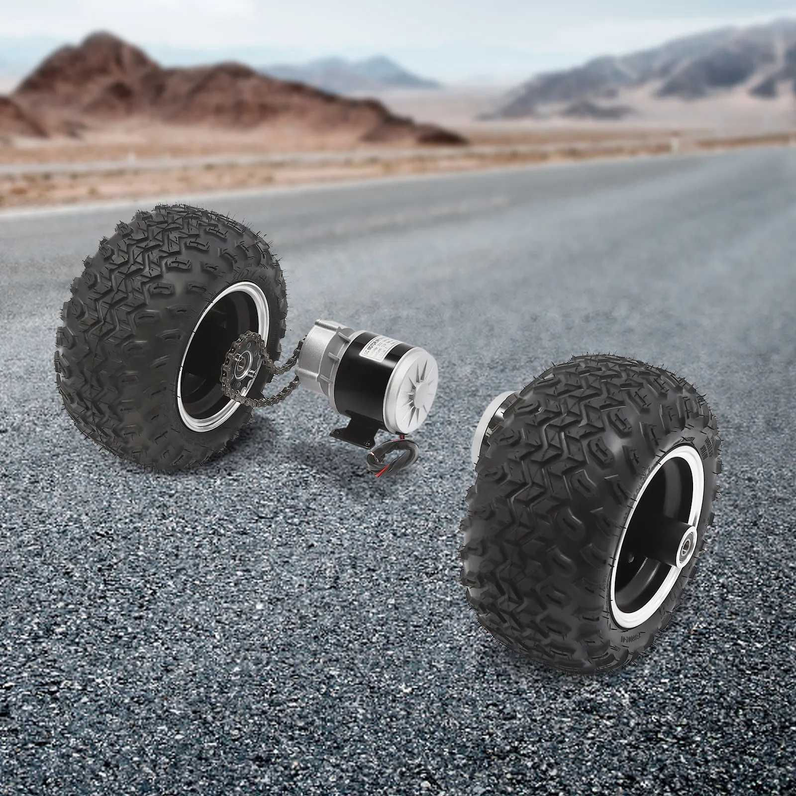 

Multi-Scene Black Scooter Modification Kit(Small Go-Karts/Electric Wheelchairs) - 6.21Mile/H Max Speed&Electric Assistance