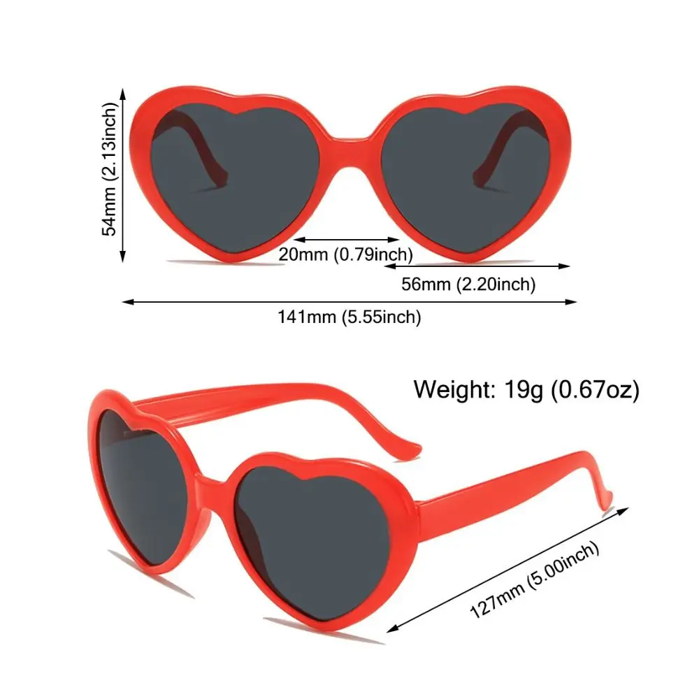 Cute UV400 Protection Heart Sunglasses Halloween Cosplay Heart-Shaped Sunglasses Summer Women's Accessories for Women