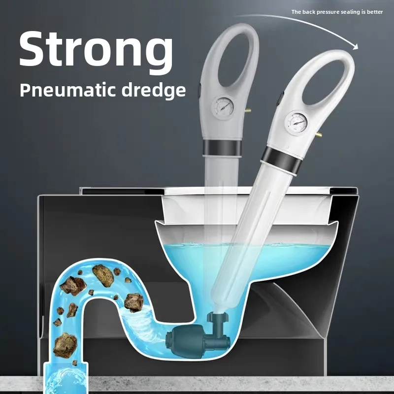 

High Pressure Toilet Unclogger, Household Air Drain Cleaner, Portable Sewer Dredge Tool for Bathroom Floor Drain Sewer
