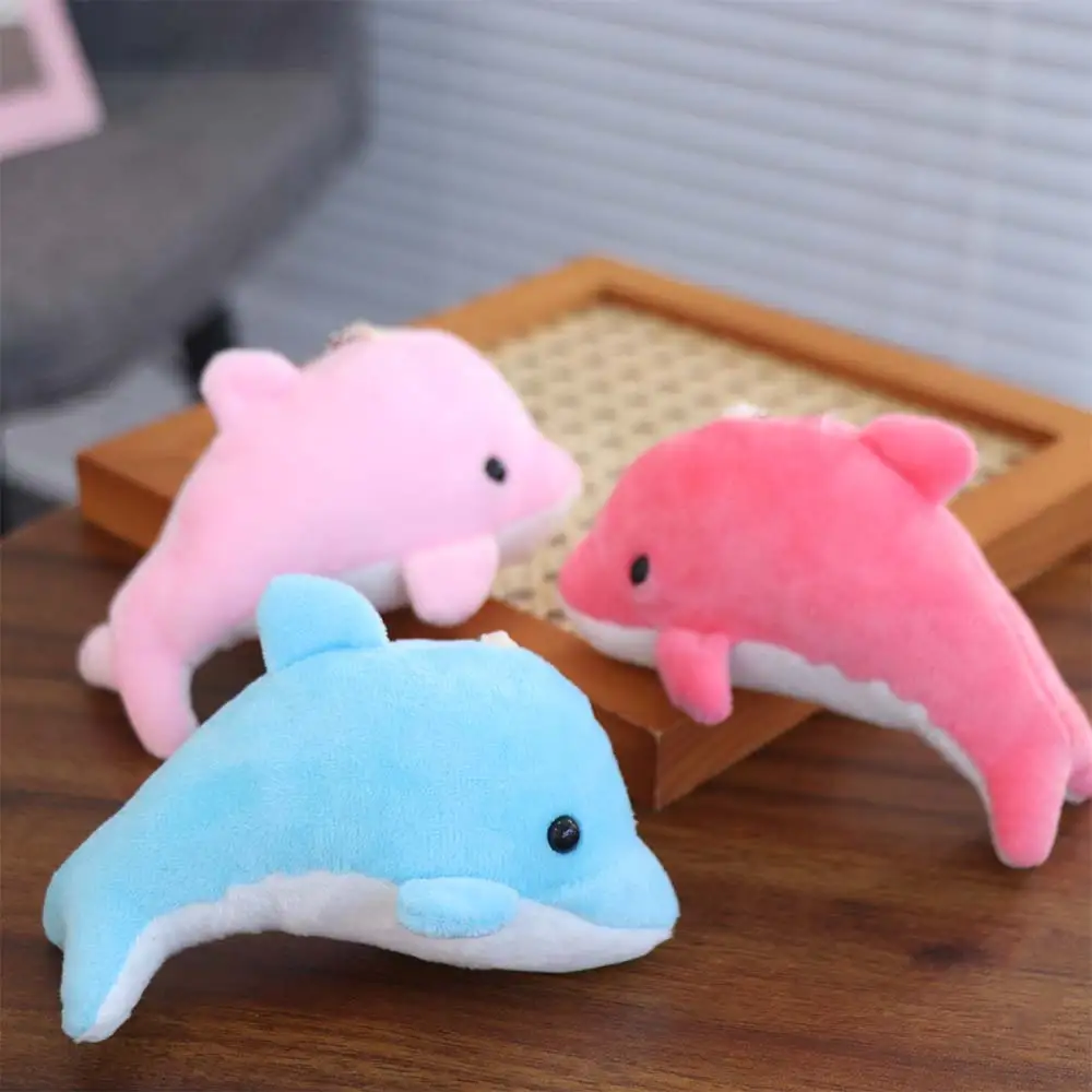 Bag Pendant Dolphin Plush Doll Keychain Backpack Charms Ocean Animal Stuffed Animal Keychain Cartoon Funny Animal Doll Key Rings