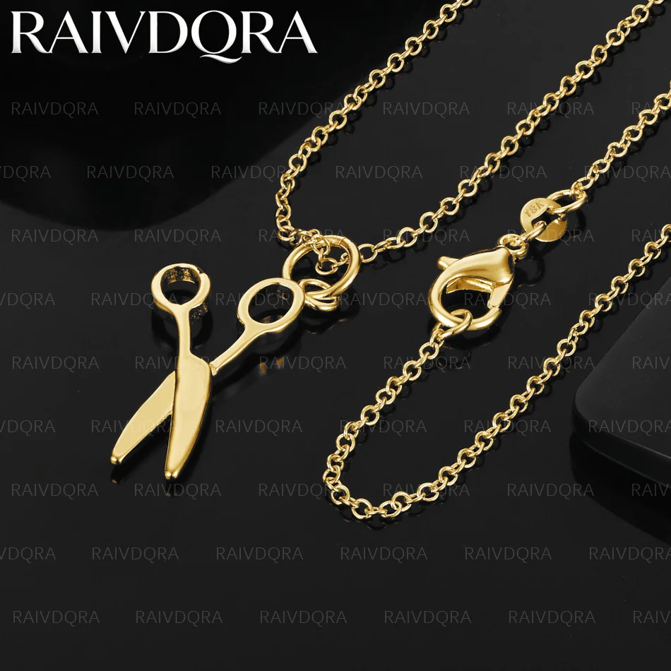 18K Gold Plated Scissors Pendant Necklace For Women Men Creativity Gift Street All-match Party And Daily Wear