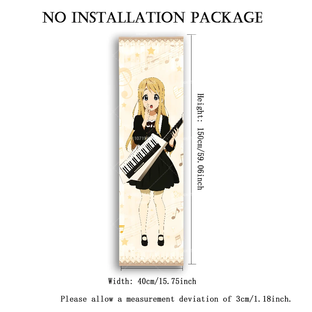 K‑On Anime Vertical Wall Poster Tapestry, Lace Border Musical Note Star Background Hanging Cloth, Gift for Anime Music Fans