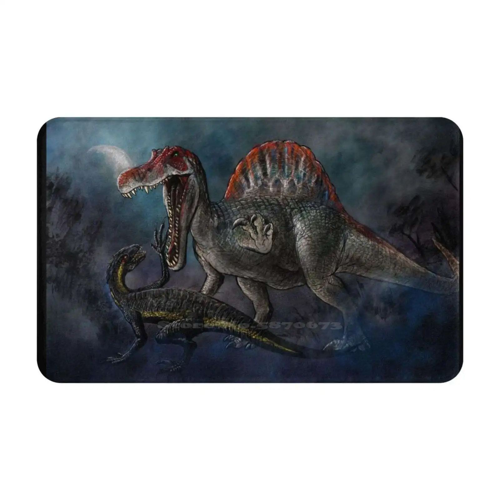 Spinosaurus Vs Indominus Rex Dinosaur Battle 3D Household Goods Mat Rug Carpet Foot Pad Dinosaurs Indoraptor Spinosaurus