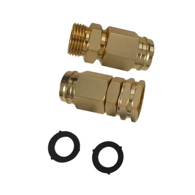 XX9B Threaded Garden Hose Coupler Set for 5/8 Hose, Metal Fitting Pair, 4 Pieces and 4 Washers for Yard Watering, Routine