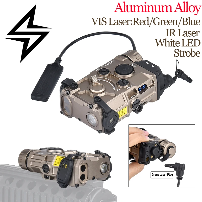 

Лазерный целеуказатель WADSN Metal CNC OGL (красный/зеленый/синий) с видимым и ИК-излучением, фонарик LED для страйкбола и охоты