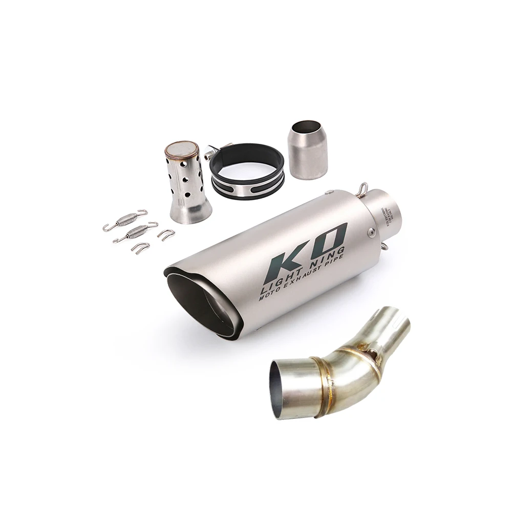Full System Motorcycle Exhuast Escape 51MM Muffler Middle Link Pipe With DB Killer Slip On For YAMAHA YZF-MT03 MT25 2016-2025