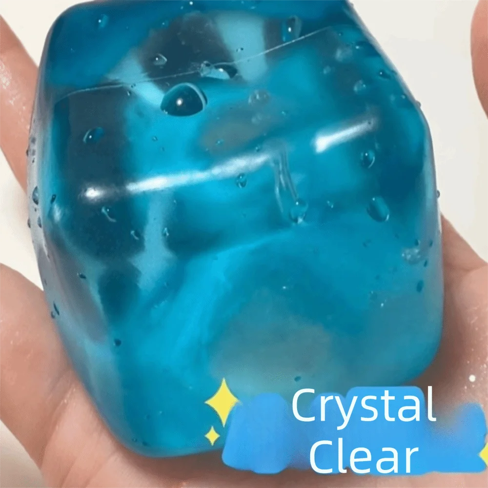 Maltose Soft Texture Ice Cube Squishy Solid Color Transparent Ice Cube Fidget Plasticity Slow Rebound Ice Cube Squeeze Gifts