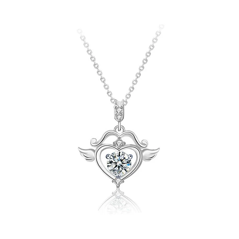 

XMA022 Lefei Fashion Trendy Luxury Classic Moissanite Design Fine Heart Arrow Necklace Charm Women 925 Silver Party Jewelry Gift