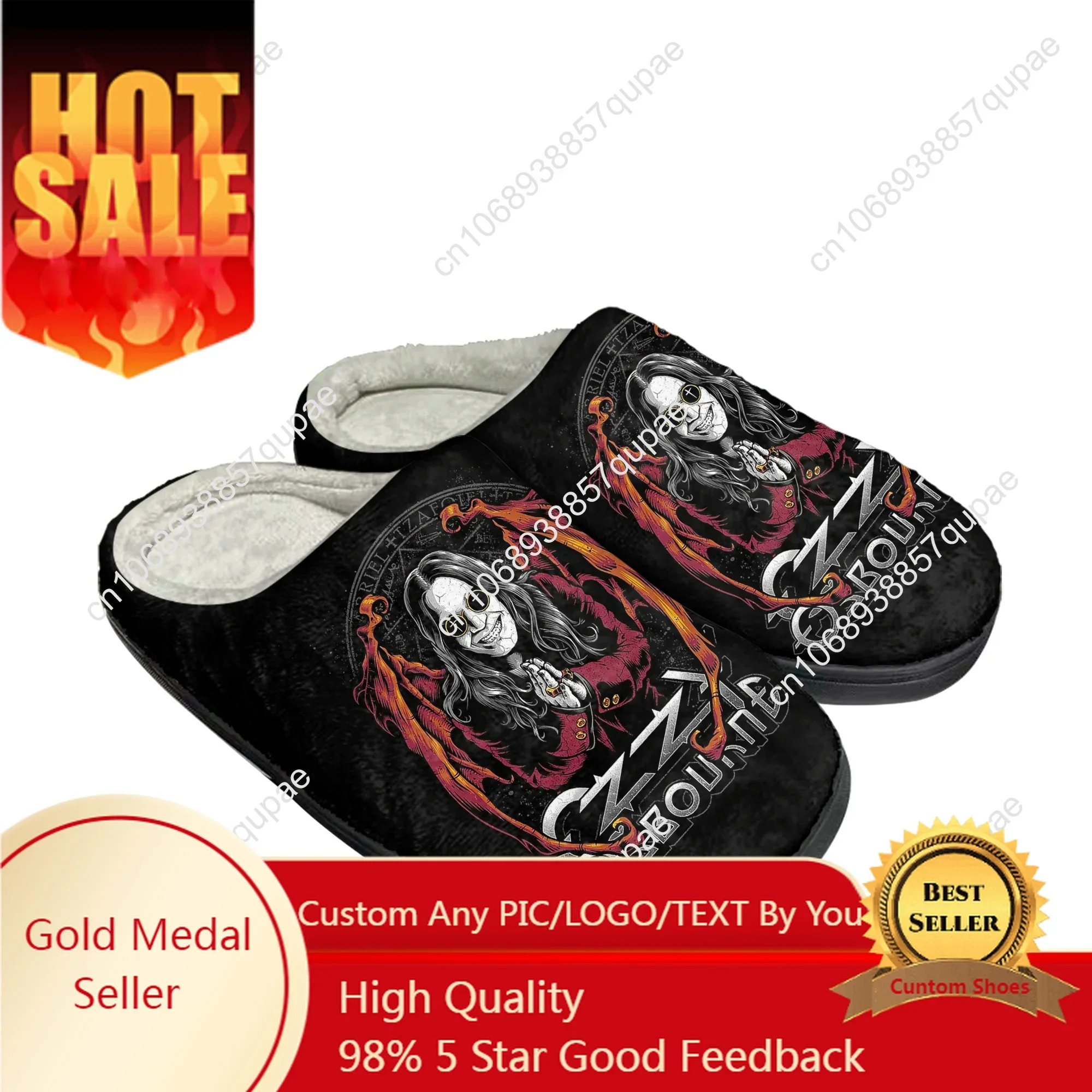 

Ozzy Osbourne Rock Singer Home Cotton Custom Slippers Mens Womens Sandals Plush Casual Keep Warm Shoes Couple Thermal Slipper