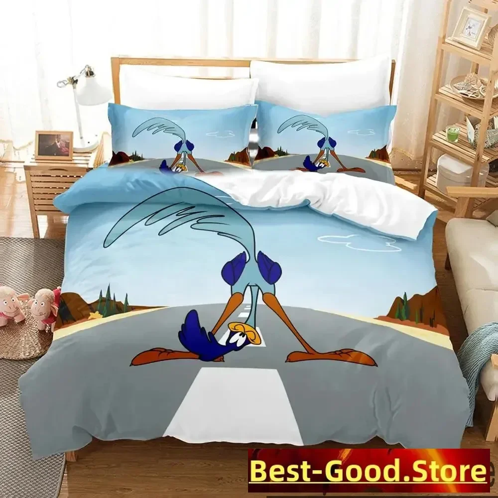 3D Print Cartoon Wile E Coyote Road Runne Bedding Set Boys Girls Twin Queen King Size Duvet Cover Pillowcase Bed boys Adult