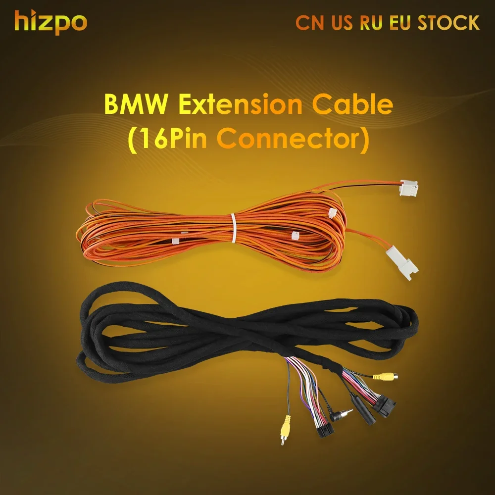 6M Extension Cable with 16 Pin Connectors for BMW/BENZ Series Optical Fiber Amplifier (Only Fit Hizpo Car DVD Navigation GPS)