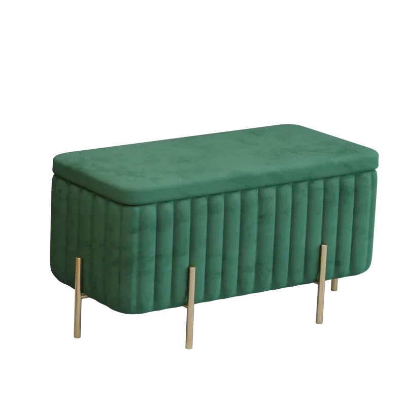 Elegant Living Room Long Stool Versatile Storage Bench with Leather Velvet Cushion Perfect for Changing Shoes