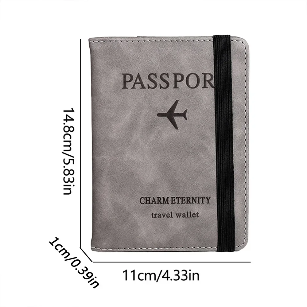 PU Leather RFID Blocking Passport Holder Cover Case Travel Wallet for Men Women Multi-Function ID Bank Card Holder-mw