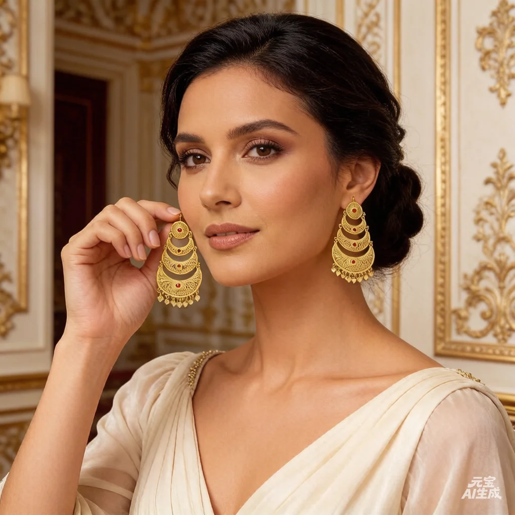 

Gold Color Algeria Long Drop Earrings For Women Traditional Wedding Hanging Earrings Gold Color Bride Jewelry Gift