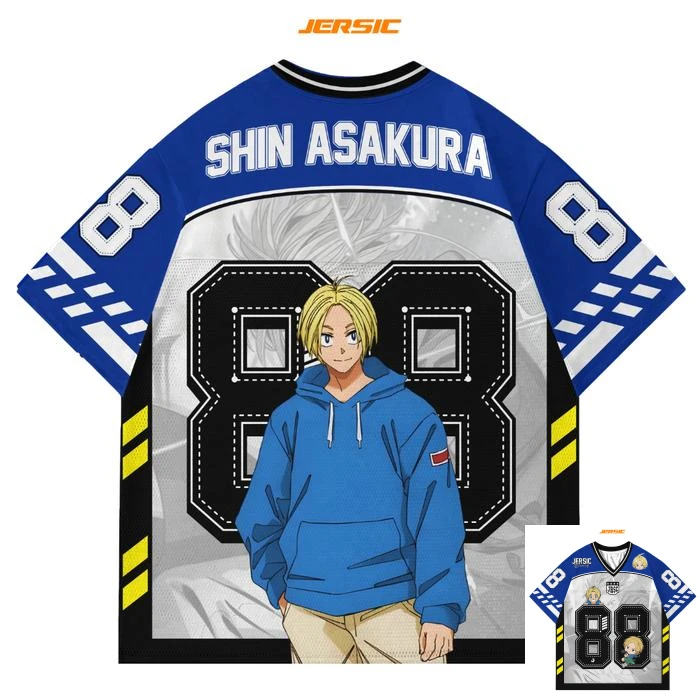 

88, Джерси Сакамото Days Shin Asakura, аниме-серия, Джерси, корейский стиль, бейсбольная хоккейная футболка Kpop, аниме, повседневные топы унисекс, футболка